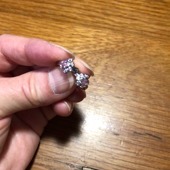 3/$25 Pink Paw Print Hoop Earrings - Picture 1 of 6